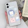 For Samsung A07 A71 A53 A17 A37 A54 M36 F36 F56 Phone Cover Cute Boy Girl Label Pattern Transparent TPU Silicone Fashion Shell For Samsung Bumper Case