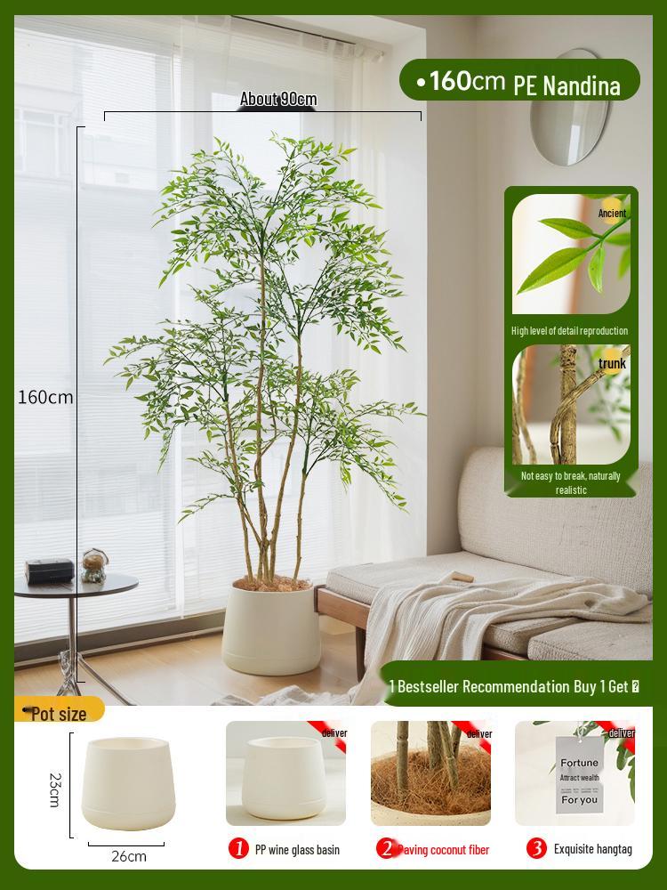 Nandina Bionics Artificial Tree: Elegant Indoor Decor, Large Potted Floor Plant
