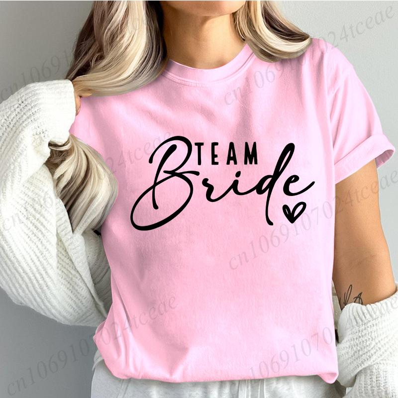 Bridesmaid Print T Shirt for Women Bachelorette Party Fashion Streetwear Tops Vintage Bride Team Tees Tshirt Gifts TT01