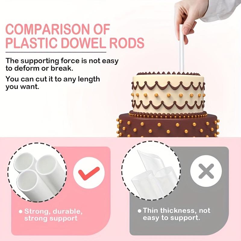 30pcs of White Suspended Cake Pile Support Layered Cake Structure Rod Stacking Pin, White Plastic Cake Dowels - Holiday Theme Cake Support Rods