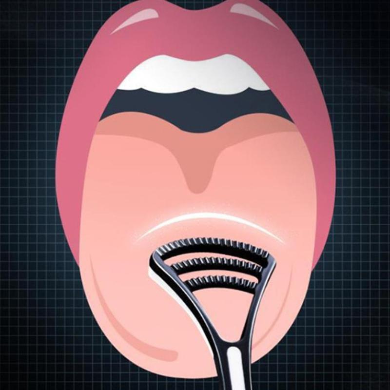 Dual-Action Tongue Cleaner Reusable Oral Health Brush Hygienic Care Toothbrush Fresh Breath Tongue Scraper
