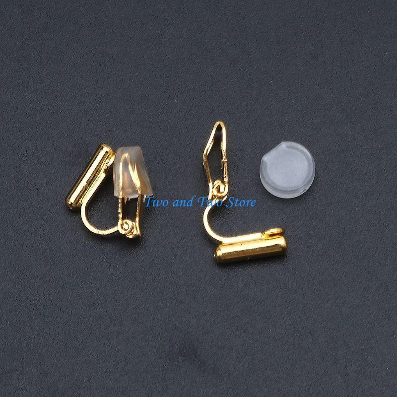 HX6F 20 Pcs Clip-on Earring Converters Turn Pierced Earrings Into No-pierced Earrings