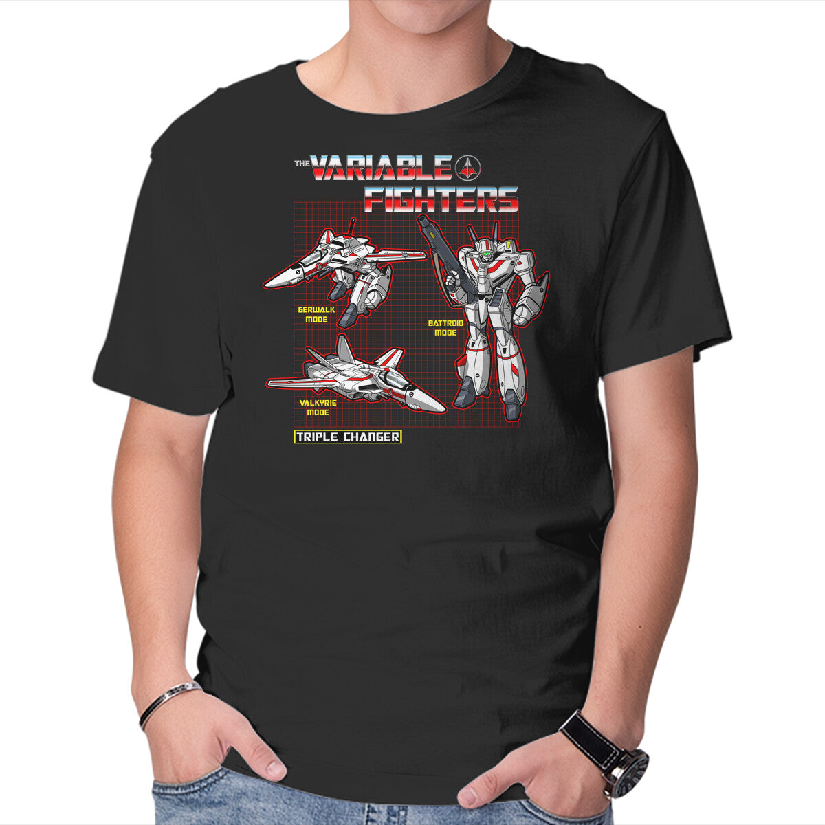Unisex Crew Neck T-Shirt The Variable Fighters Graphic Short Sleeve Casual Tee XL