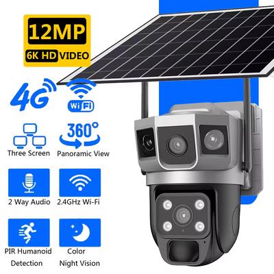 LS VISION 6K 12MP Saulės kamera 4G SIM kortelė WiFi Išmanaus namo apsaugos lauke IP Belaidės vandeniui atsparios vaizdo stebėjimo kameros