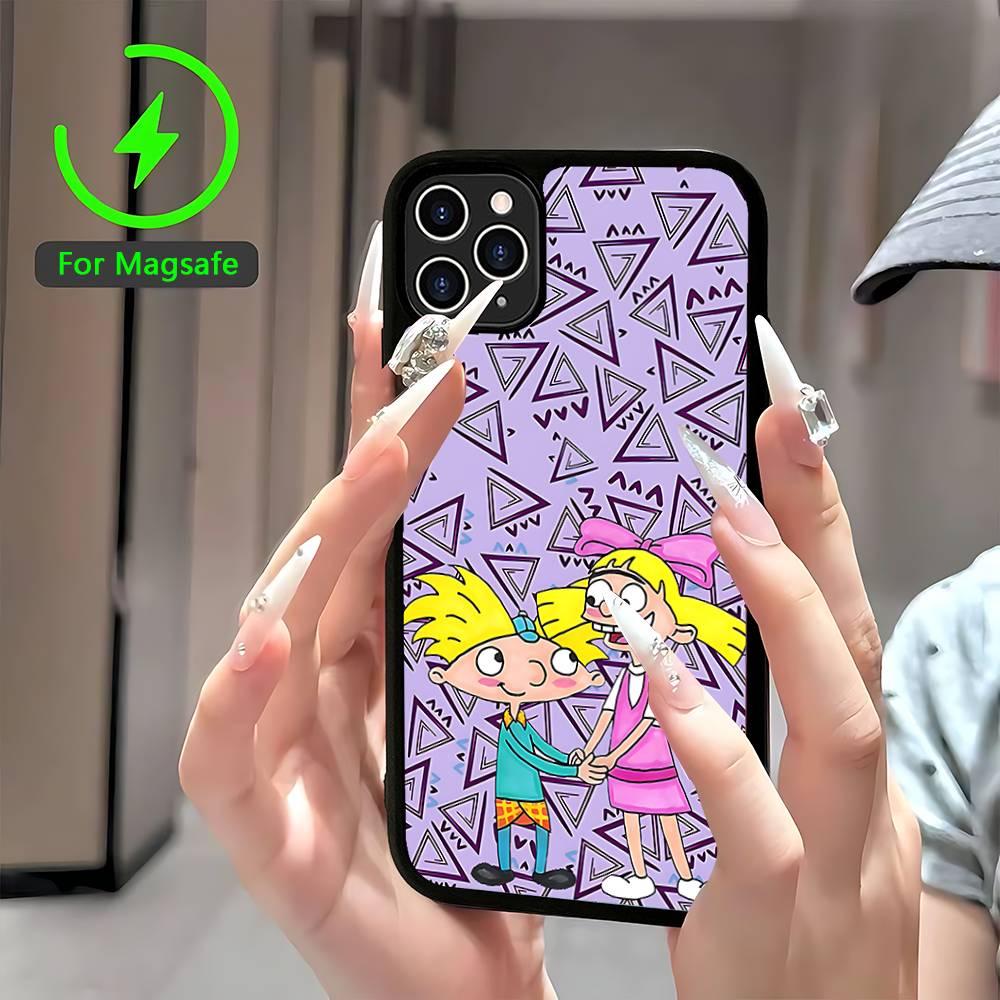 

Hey A_Arnolds Cartoon For Magesafe Magnetic Wireless Phone Case For IPhone 17 Pro Max Air 13 12 Mini 16 15 14 11 iPhone 11