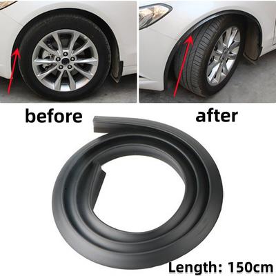 1.5m Universal Car Wheel Eyebrow Anti-Collision Strip Black Car Wheel Fender Extension Moulding Flares Trim Protector