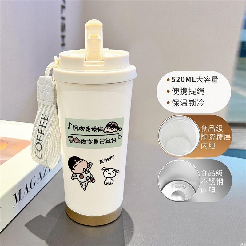 Cartoon Xiaoxin Thermos Cup 111 Stainless Steel Student High Value Office Coffee Cup Large Capacity Water Cup