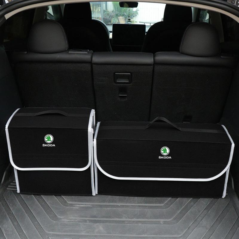 Car Soft Felt Storage Bag Organizer Cars Foldable Trunk Bag for Skoda Octavia 1 2 3 A4 A5 MK2 Fabia Kamiq Kapoq Kodiaq Rapid SCALA