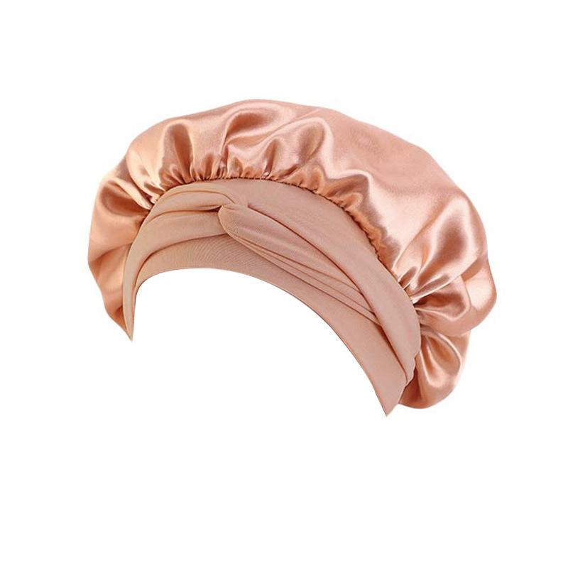 Satin Streamer Round Hat, Nightcap, Women'S Headscarf Hat, Perm And Hair Care Hat Tjm-301-1