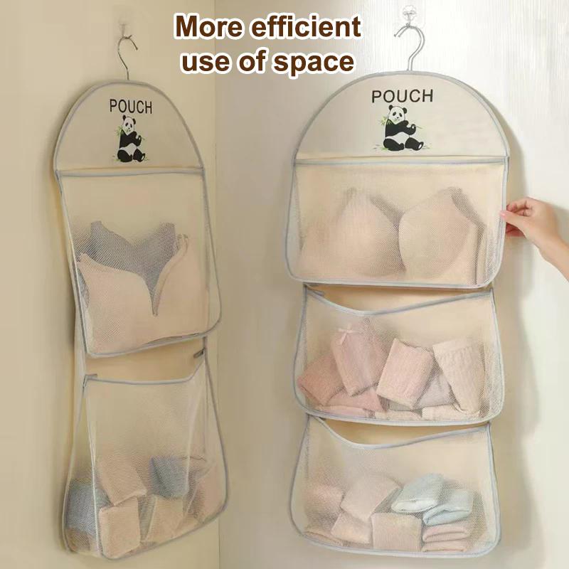 Large Capacity Wardrobe Hanging Mesh Storage Bag Multi-layer Socks Organizer save Space Multi-function Storage Solution