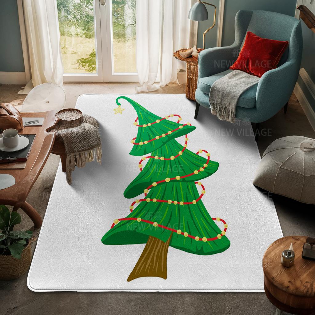 House Entrance Carpet Home Door Mat Living Room Bath Foot Bathroom Non-slip Water Absorption Rugs Bath Merry Christmas Winter