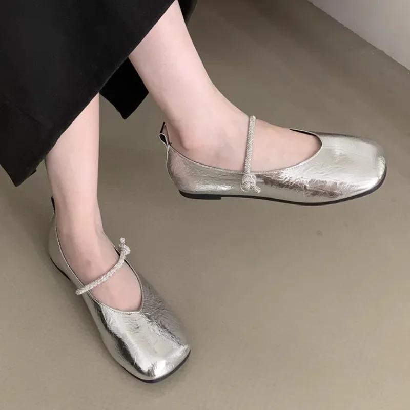 

Модная женская обувь Модная женская обувь One Kick Flats Осенняя обувь с круглым носком и леопардовым принтом Solft Sole Повседневная удобная обувь Flats Офисная женская обувь 35 серебряный