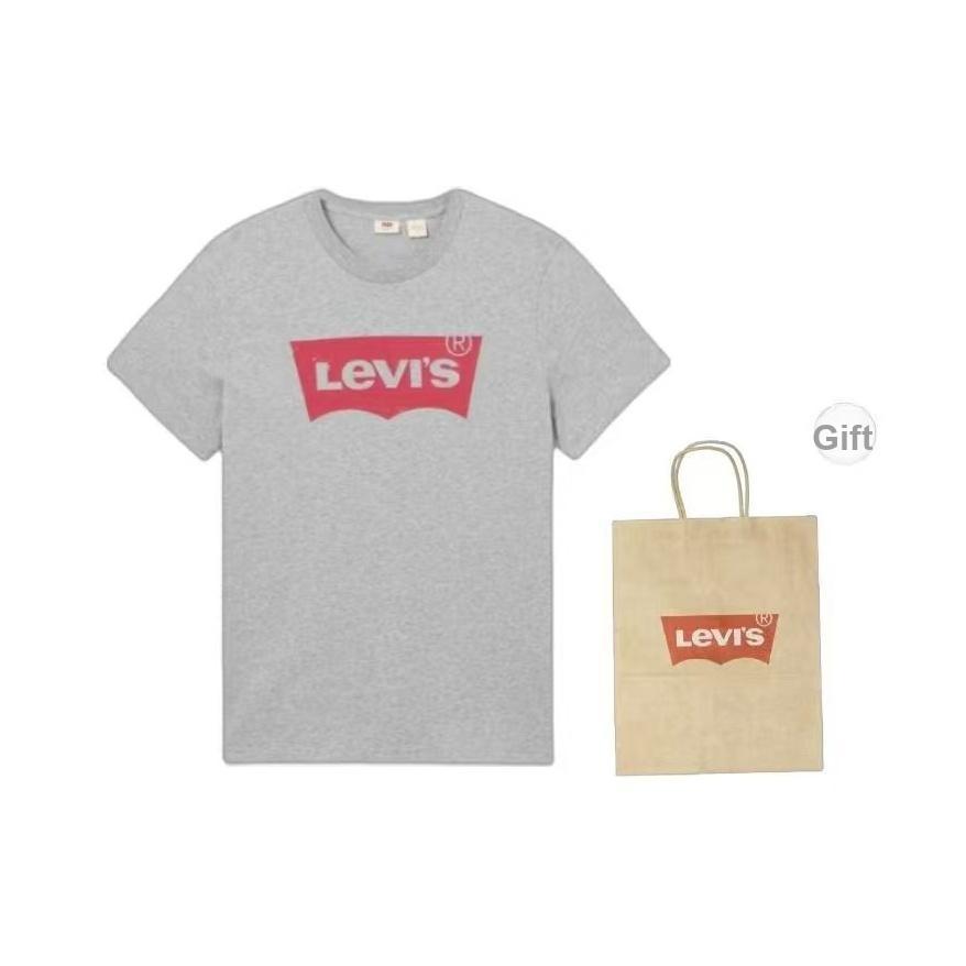 Levis Simple Comfortable Versatile Logo Print Short Sleeve T-Shirt Men Tops Gray 002A0-0003
