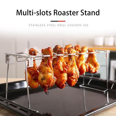Roaster Rack Food Grade Heat Resistant Foldable Non-stick Grilling Stainless Steel Chicken Leg Wing Grill Rack BBQ Accessories