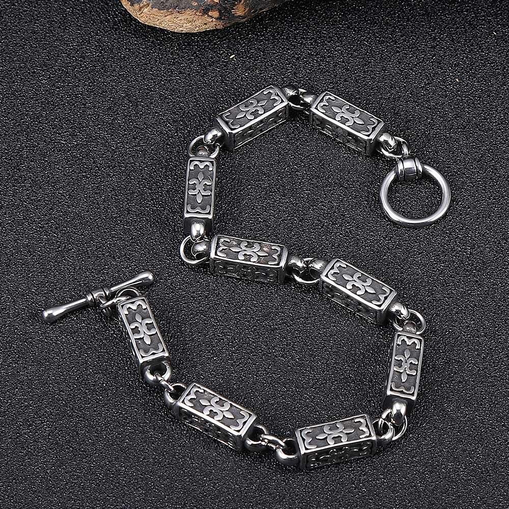 Men Stainless Steel Link Chain Bracelets Women Bangles Cuff Wristband Biker Motorcycle Bracelet