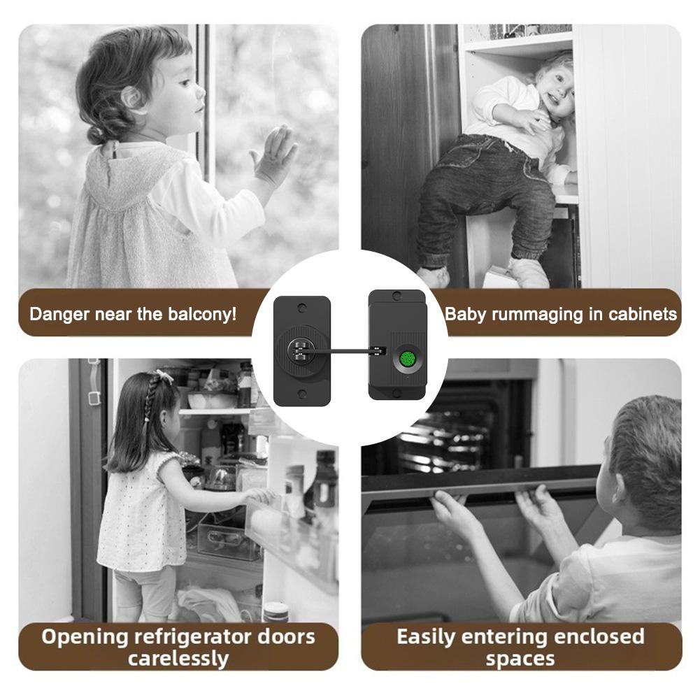 Fingerprint Lock for Child Safety Doors Drawers Cabinets with Fast Fingerprint Recognition and Type C Charging Port