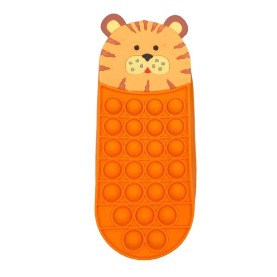 Cartoon Silicone Pencil Case Push Puzzle Design Stress Relief Durable Flexible Fun Stationery Pouch for Kids
