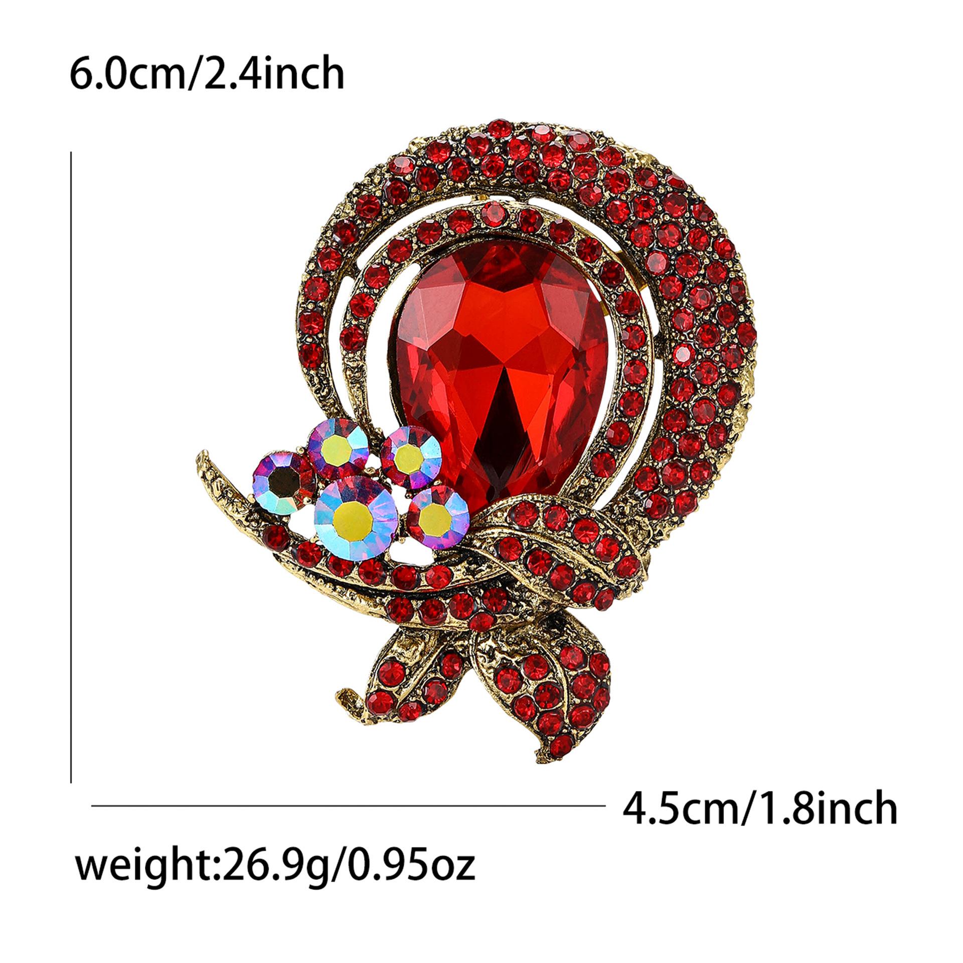 

Винтажная брошь из сплава и стекла, простая трендовая женская брошь для кардигана и корсажа