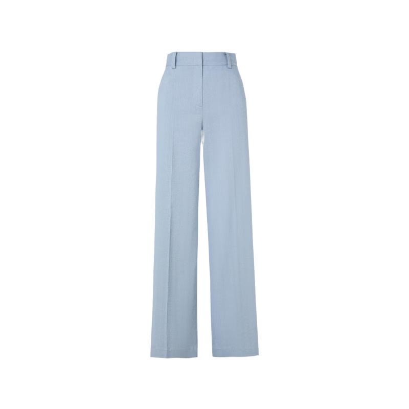 Langzi High-Waist Straight-Leg Drapey Trousers S
