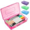 Transparent Large Capacity Plastic Pencil Box Stackable Translucent Clear Pen Box Storage Organizer Box Home Office Supplies