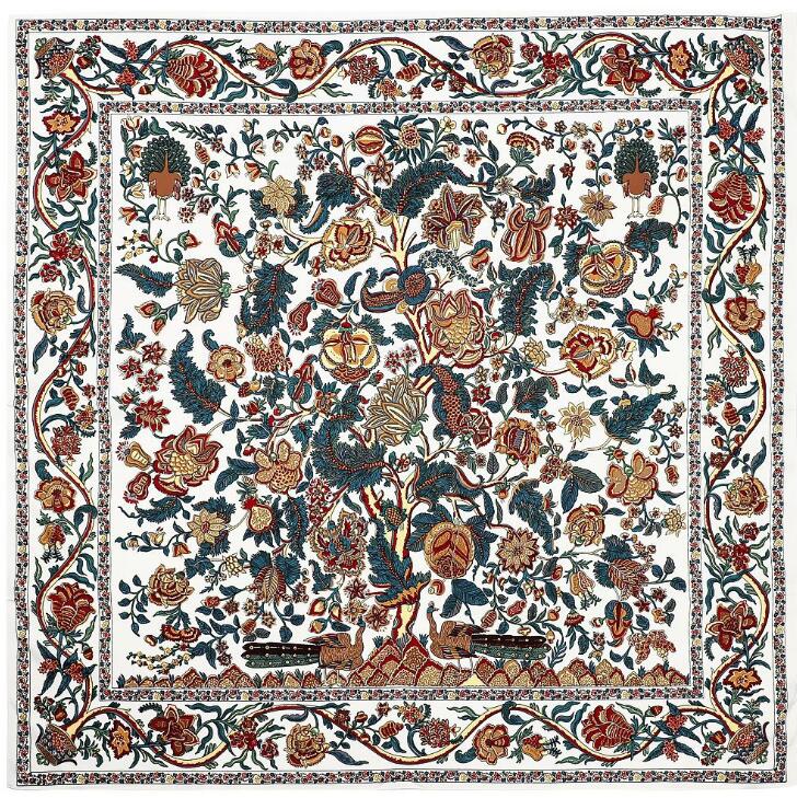 New Silk Scarf Women Large Shawls Stoles Tree Print Square Scarves Echarpes Foulards Femme Wrap Bandanas 130*130CM