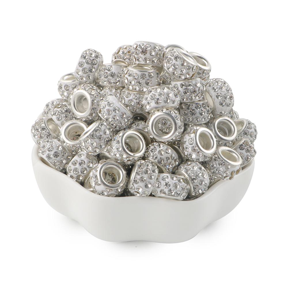 20Pcs 11.5mm Round Rhinestone Crystal Glass Big Hole Beads For Jewelry Making Charms For Bracelet Earrings Jewelry Accessories