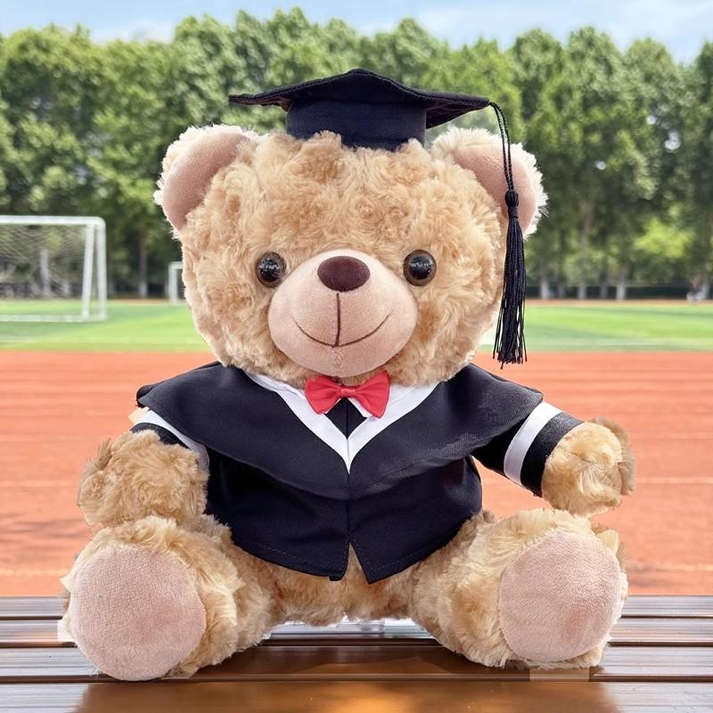 Graduation Gift University Doctorate Master's Bear Doll Teddy Bear Plush Toy Printed Gift Gift for Classmates