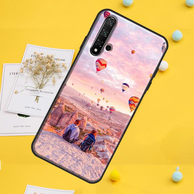 Hot Air Balloon Travel Mountain For Huawei Nova 7i 8i 11i 12i 12s 9 10 SE Y91 Y90 Y60 Y70 Y72 Y61 P60 Pro P30 P40 Lite Case