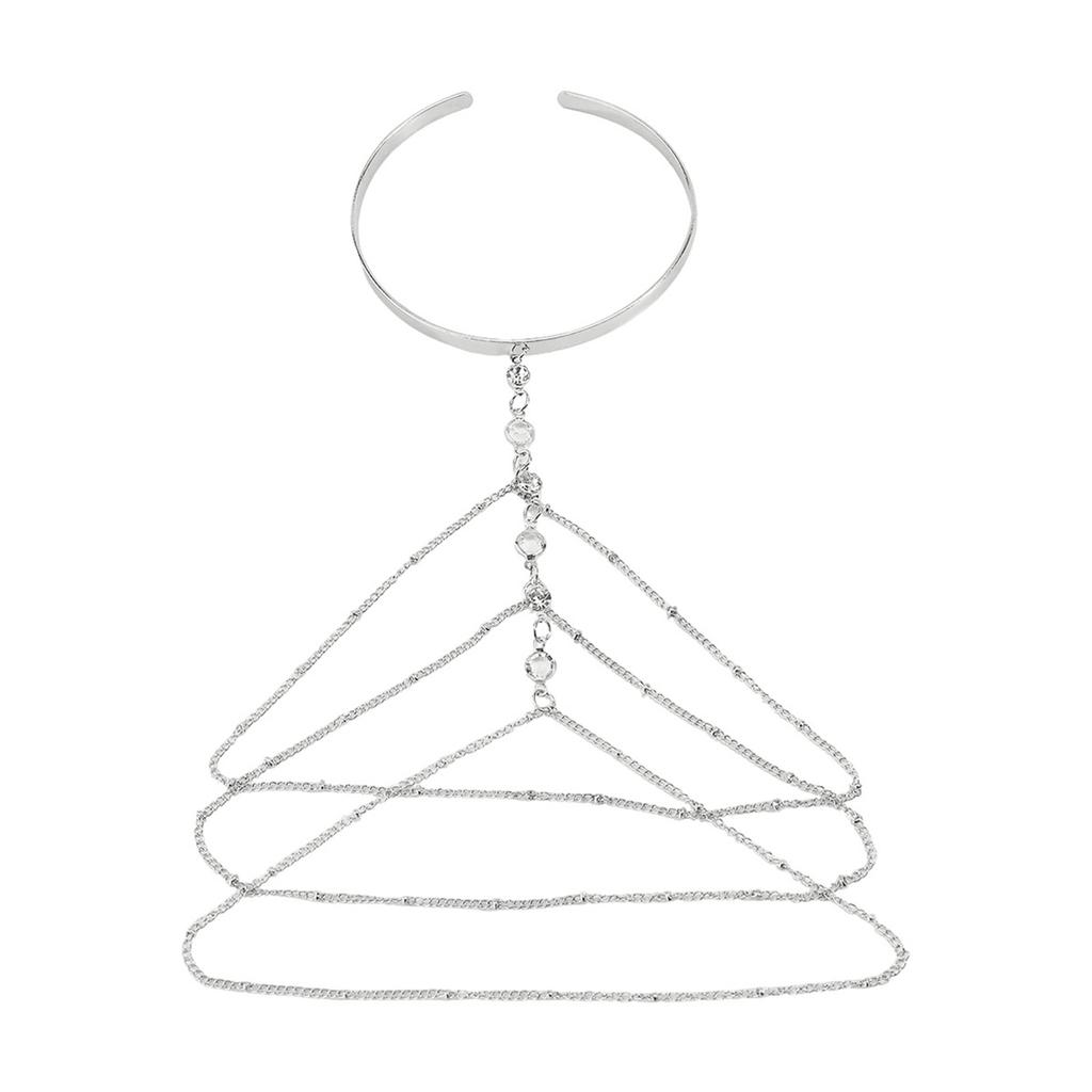 Adjustable Iron Resin Arm Cuff Bracelet With Detachable Fringe Design For Casual Or Formal Outfits