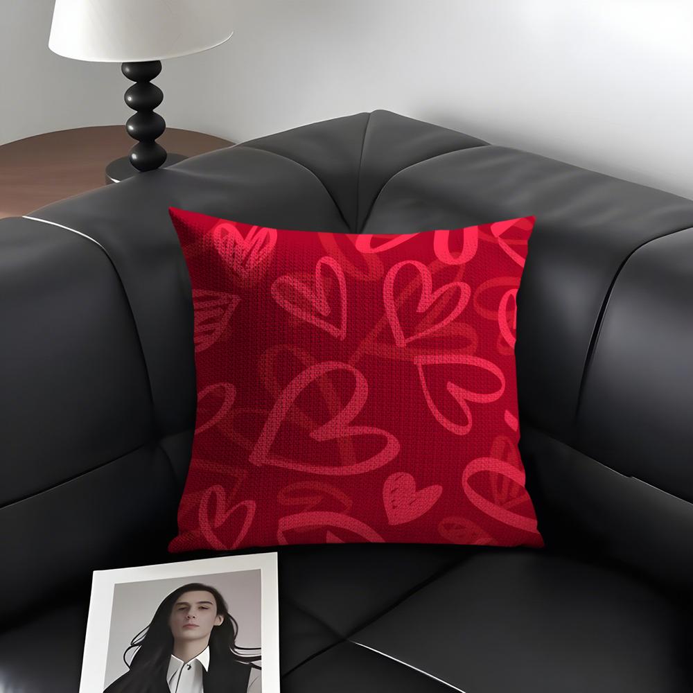 Love INS Cushion Cover Natural Linen Organic Fabric DoubleSided Printing Sofa Home Decor Gift Pillow Case