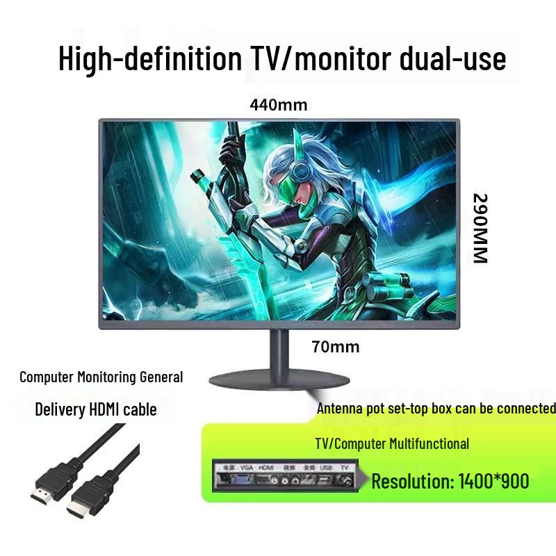 Ultra-thin HD LCD Desktop Monitor: 19, 20, 22, 24, 27-inch 4K Screen