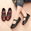 Middle-aged and Elderly Women's Fashion Spring Non Slip Soft Sole Floral Shoes Mom's Comfortable Flat Velcro Loafers
