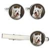 West Highland White Terrier, Westie, Westy - Cufflinks and Tie with Your Photo, a Suit Decoration, Men's Jewelry from the Brand.