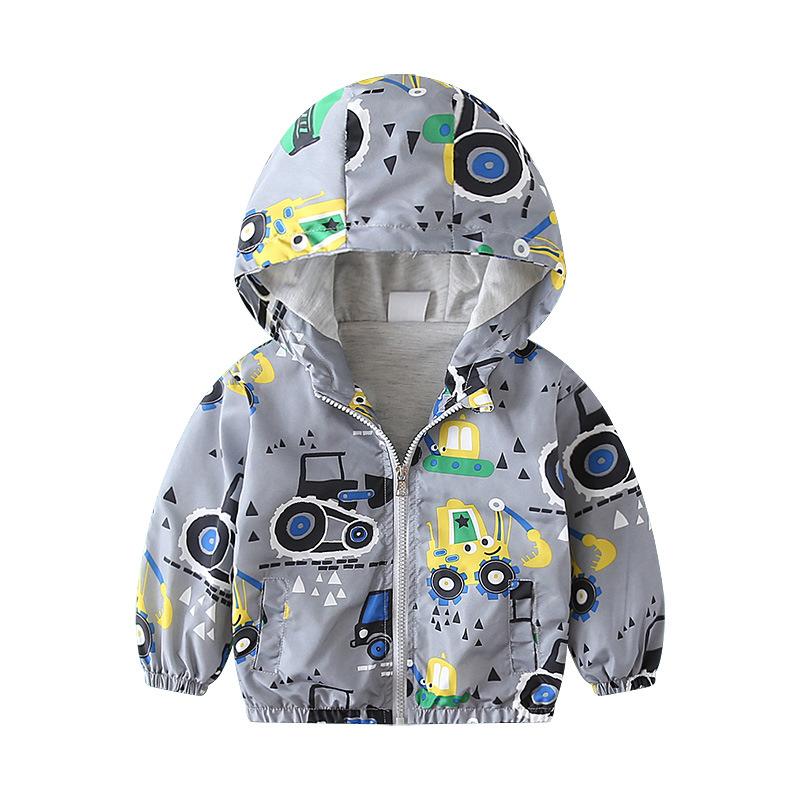 Spring and Autumn children's clothing, wind boys full of dinosaur coats, cartoon windproof jacket