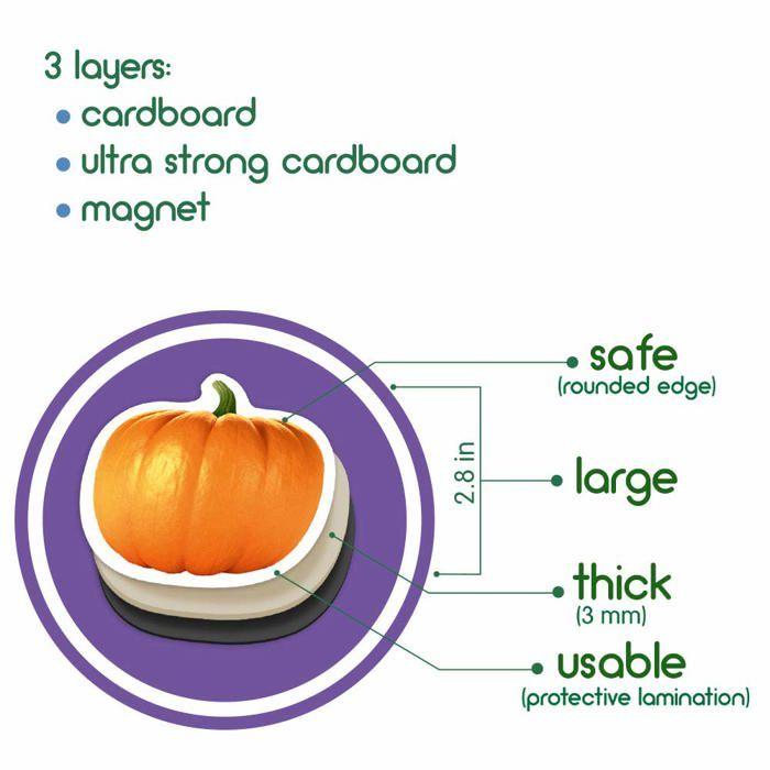 Jeu d'apprentissage - Magdum - ML - 50 aimants Fruits-Baies-Légumes - Éducatif - 3 ans et plus