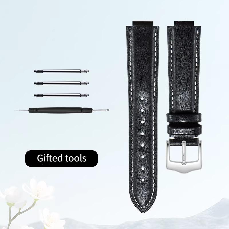 Curved mouth layer cowhide watch strap women for Original CARTIER BALLON BLEU DE CARTIER W69016Z4 WJBB0033 HIPINE men watchband