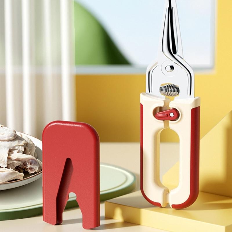 Professional Practical Kitchen Scissors For Cutting Chicken Duck Bone Nonrust Steel Blade With Ergonomic ABS Handle Secure Locking Multipurpose Food