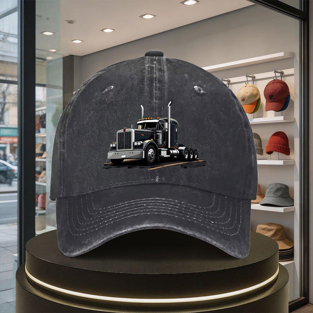 An Outdoor Casual Trendy Baseball Cap a Sporty Fashionable Snapback Hat with an American HeavyDuty Truck Pattern Unisex Suit