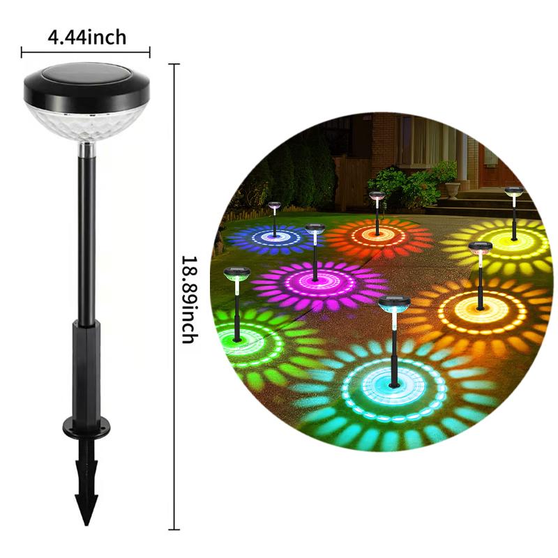 Garten im Freien Solar-LED-Leuchten RGB-Mehrfarbenbeleuchtung Solar-Weg-Rasen-Licht-Weihnachtsgarten-dekorative Landschaftsglanzlampen