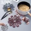 1/3PC Kitchen Pot Mat Flower Shape Pot Holders for Hot Pots and Pans Holder Kitchen Insulation Coasters Hot Pad for Dishes