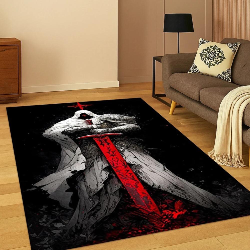 Crusaders Templar Black Knight Carpet Rug Mat for Home Bedroom Living Room Sofa Doormat Kitchen Decor Living Room Decoration