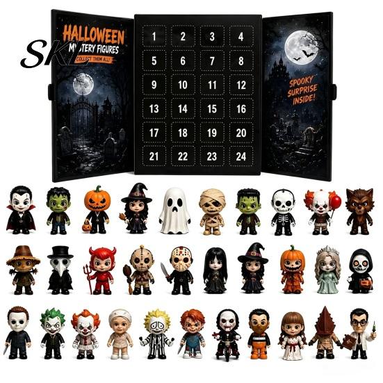 Giochi di Festa in Famiglia Calendario dell'Avvento di Halloween 2026, Scatola Conto alla Rovescia di 24 Giorni con Figure Festive 3D, Set di Giocattoli Spettrali da Collezione per Bambini, Regalo