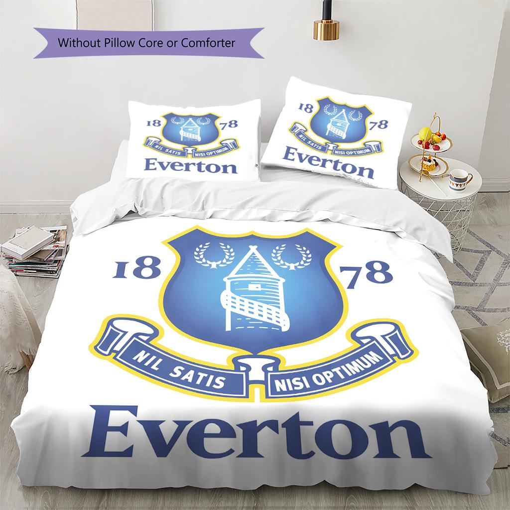 Everton FC Pattern Bedding Home Decoration Birthday Gift (1 * duvet cover + 2 * pillowcase, without core)