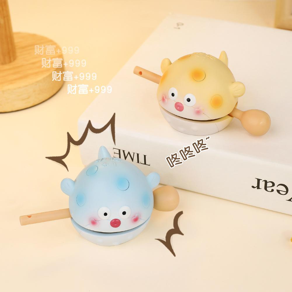 Adorable Pet Virtue Wooden Fish Resin Craft Gift Piece Creative Workstation Stress Relief Gadget Knock-knock Cute