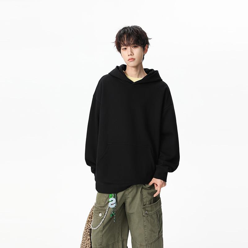

Women s Autumn Heavyweight Hoodie - Ear Design, Solid Color, Trendy College Style, Versatile for Couples M чёрный