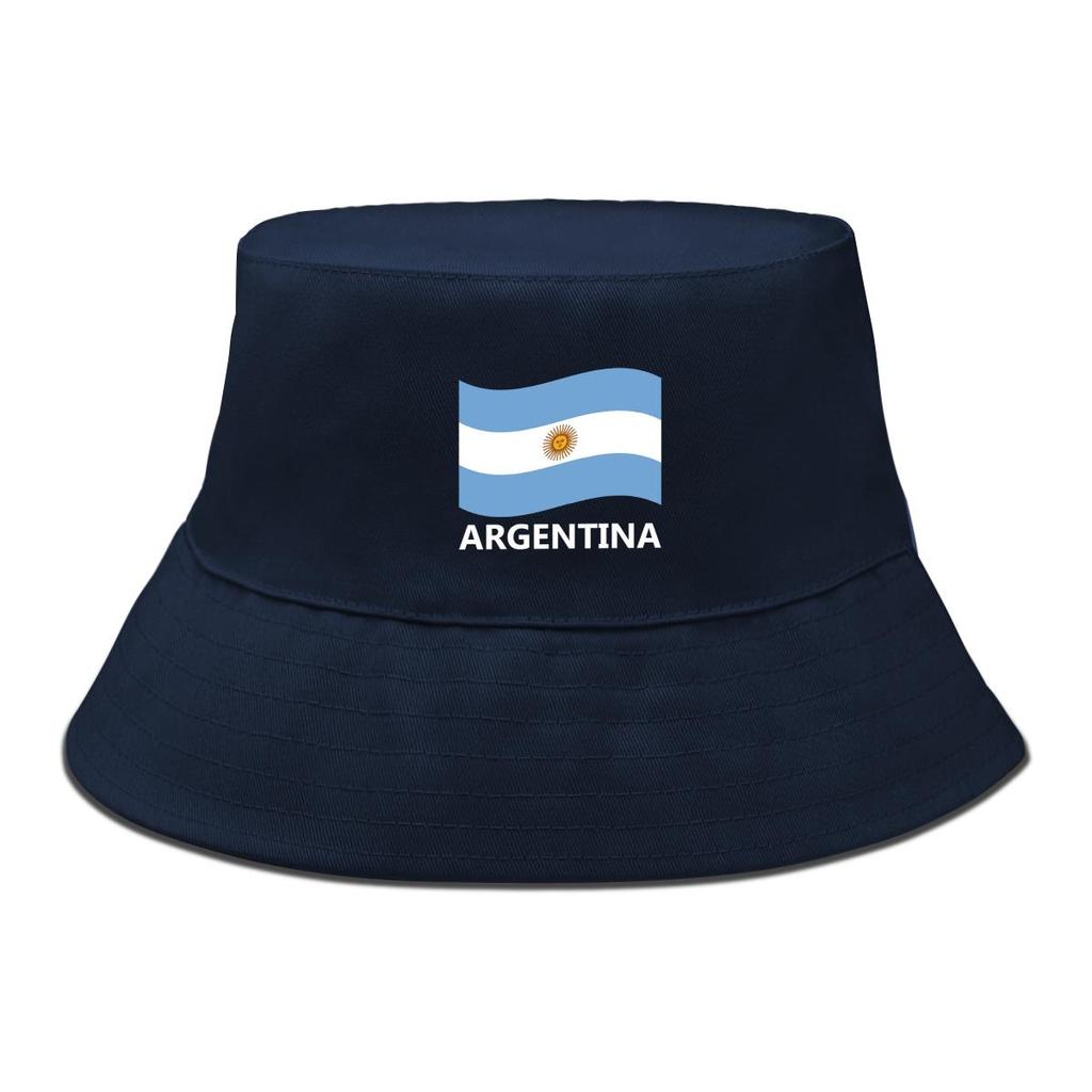 Bucket Hat With Flag of Argentina Print , Patriotic Men's Hat Casual Unisex Candy Color Basin Hat