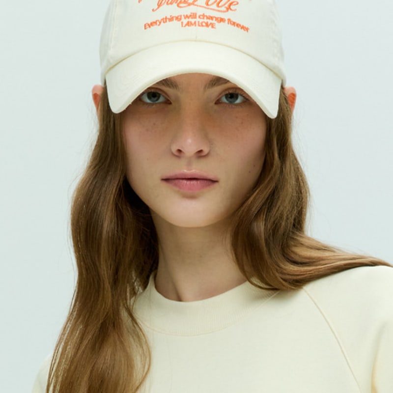 HACIE LOVE LETTERING BALL CAP [IVORY]