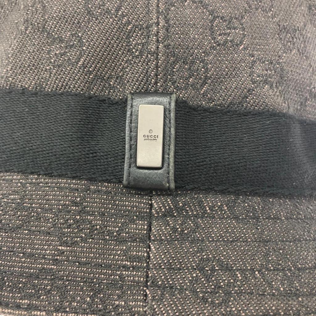 Used GUCCI Gucci Bucket Hat Size: XL GG Pattern/Cotton 023441 Black Unisex / 240001211979