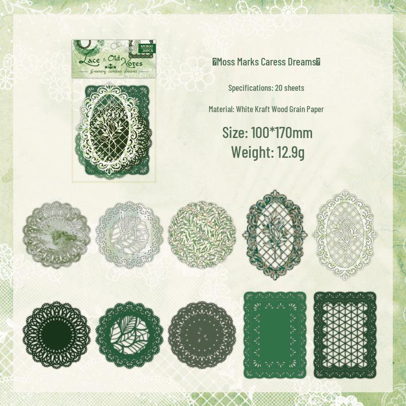 

Retro Lace Paper Series: 20 Sheets in 4 Styles for Journaling & Collage.