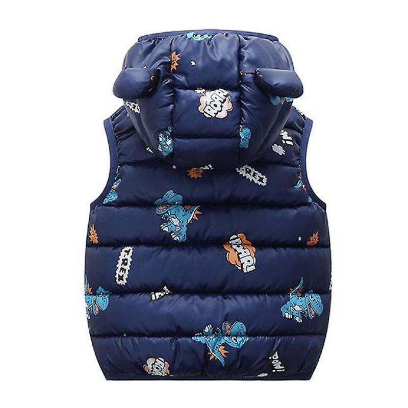 Children's Clothing 2023 New Arrival Animal Cartoon Down Jacket Children's Hooded Printing Vest Children's Light And Warm Jacket